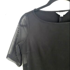 2/$35   SEXY Woman Bodycon Luxury Stretchy Top from Italy/Blk/Sheer Panels. Sz M